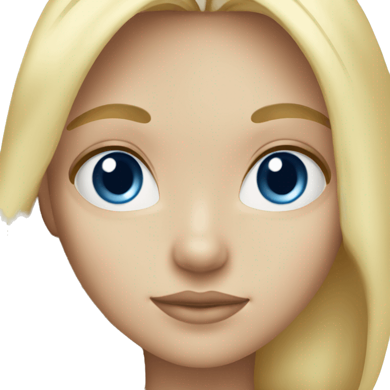 girl wth blonde hair, blue eyes,and light skn emoji