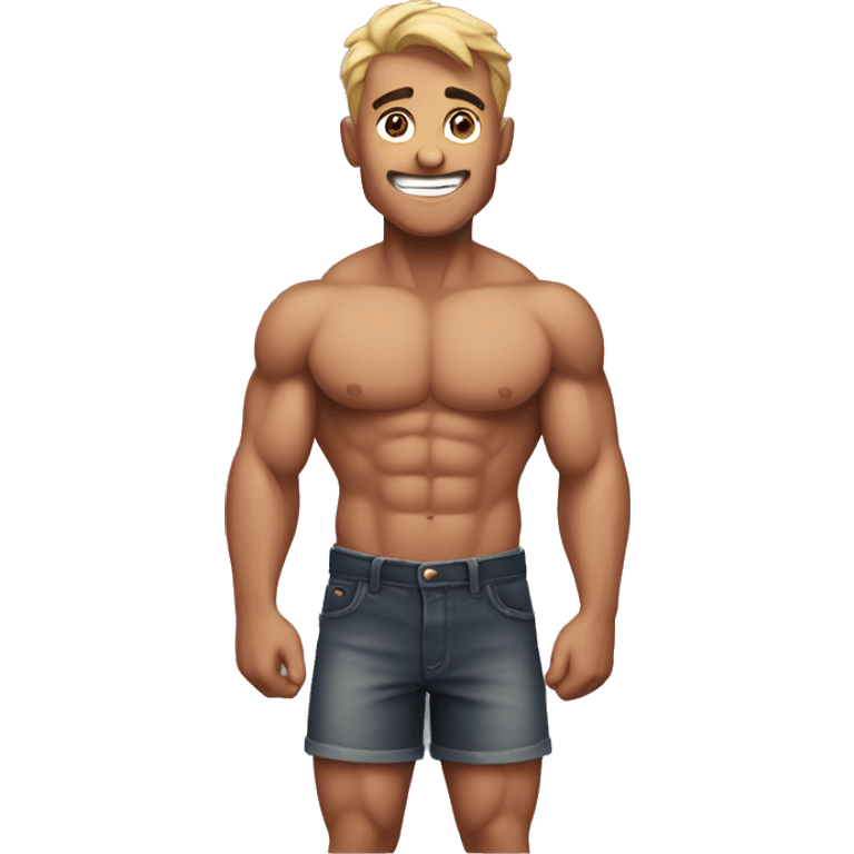 Shirtless muscular guy emoji