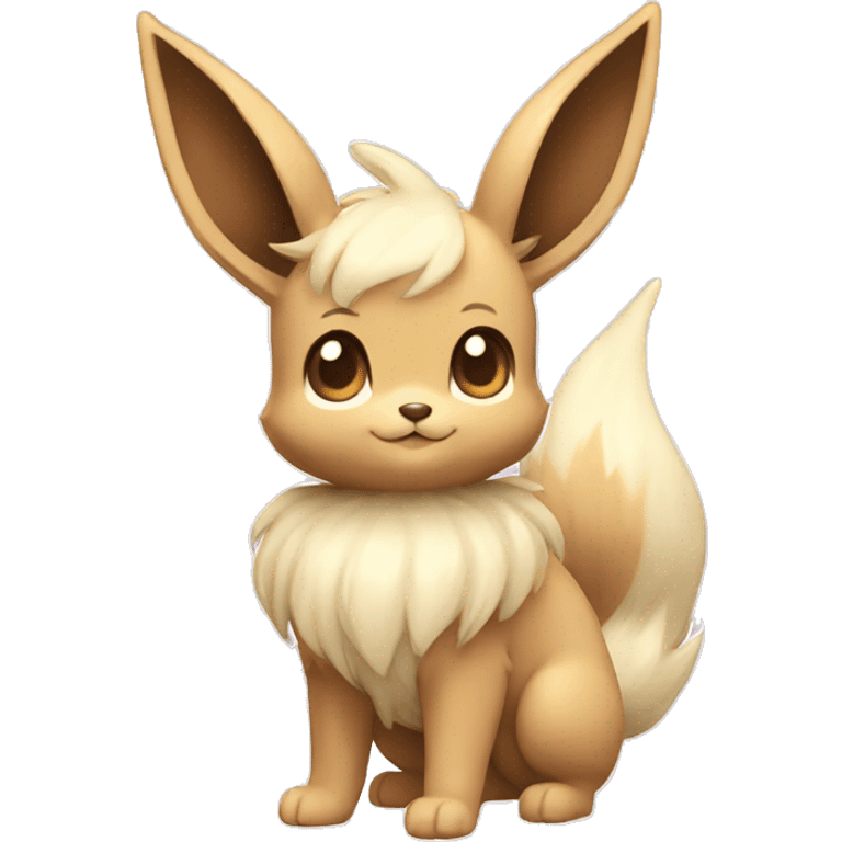 Kawaii Shiny Pastel Beige Eevee Full Body emoji