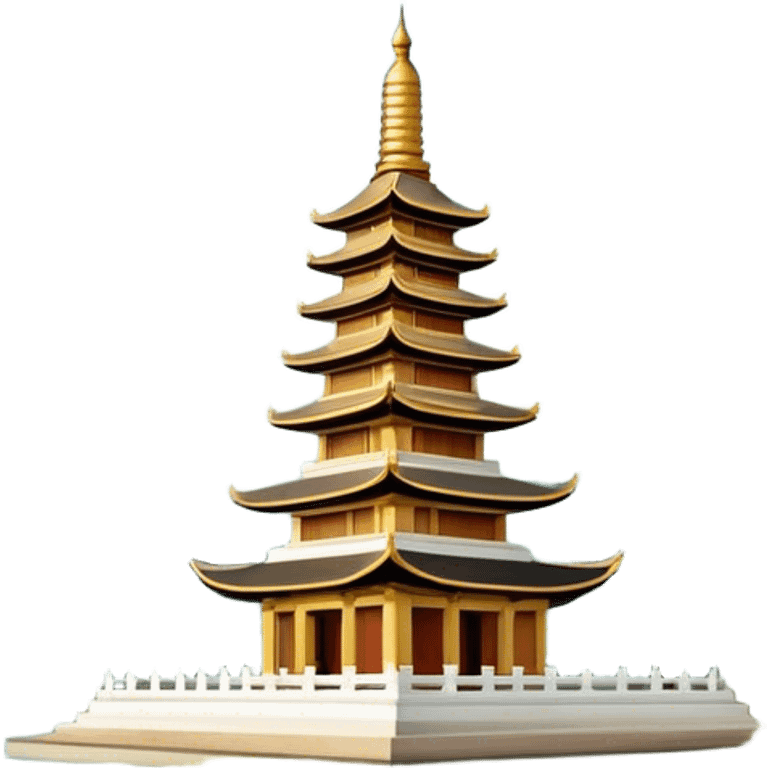 Cinematic Realistic Tran Quoc Pagoda Landmark Emoji, depicted with an ancient pagoda set on tranquil waters rendered with delicate textures and serene, reflective lighting. emoji