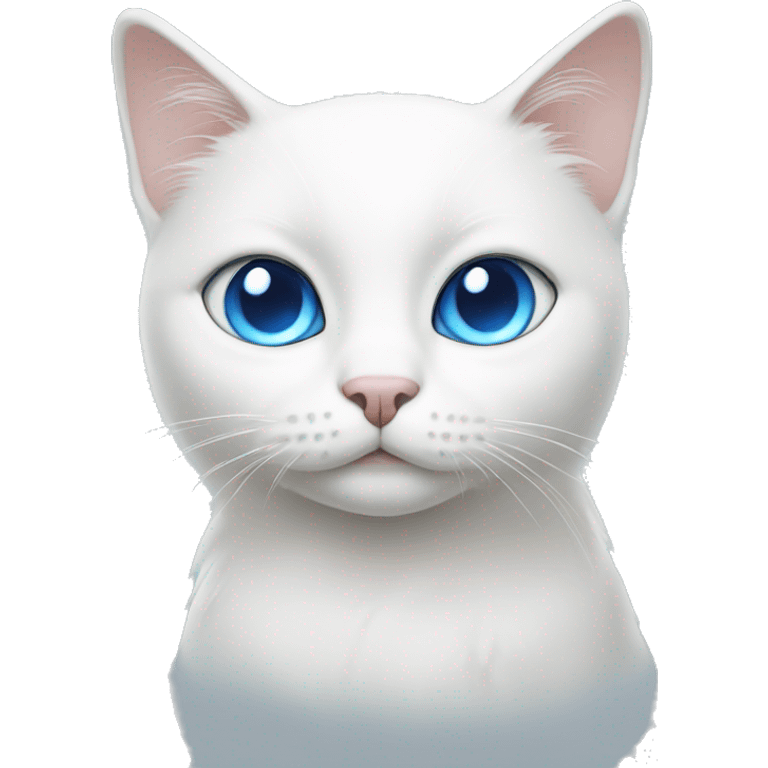 White cat with blue eyes emoji