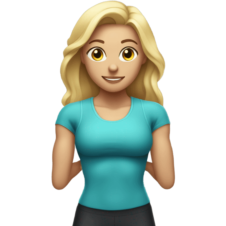 Blonde girl gym aesthetic emoji