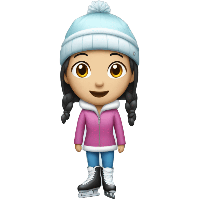 Asian girl ice skater  emoji