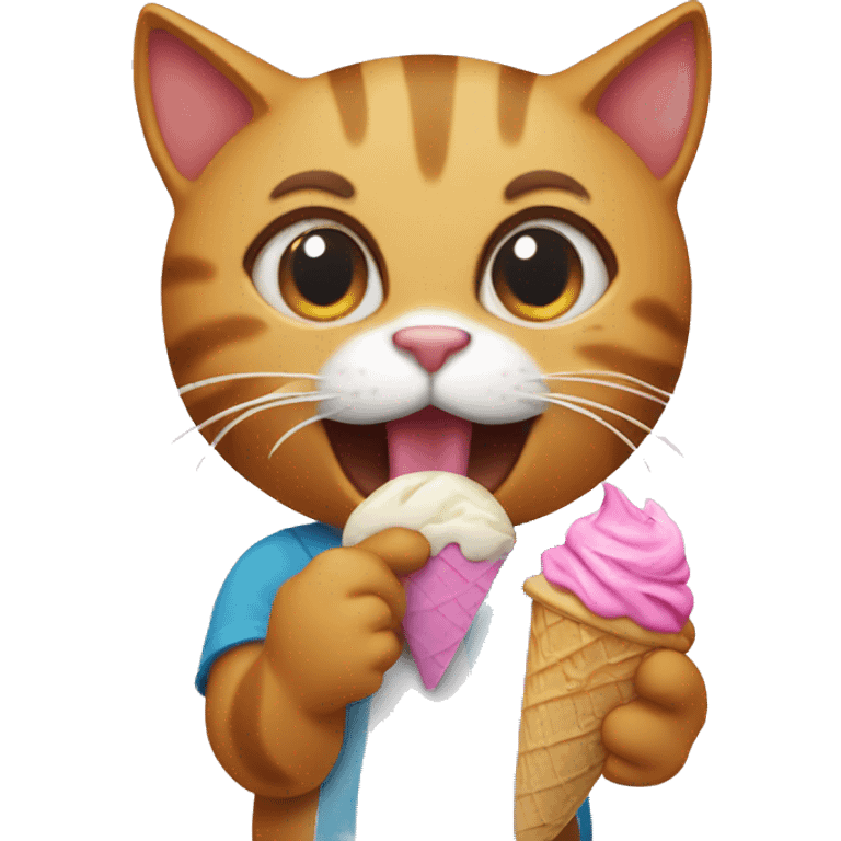 cat eating ice cream emoji