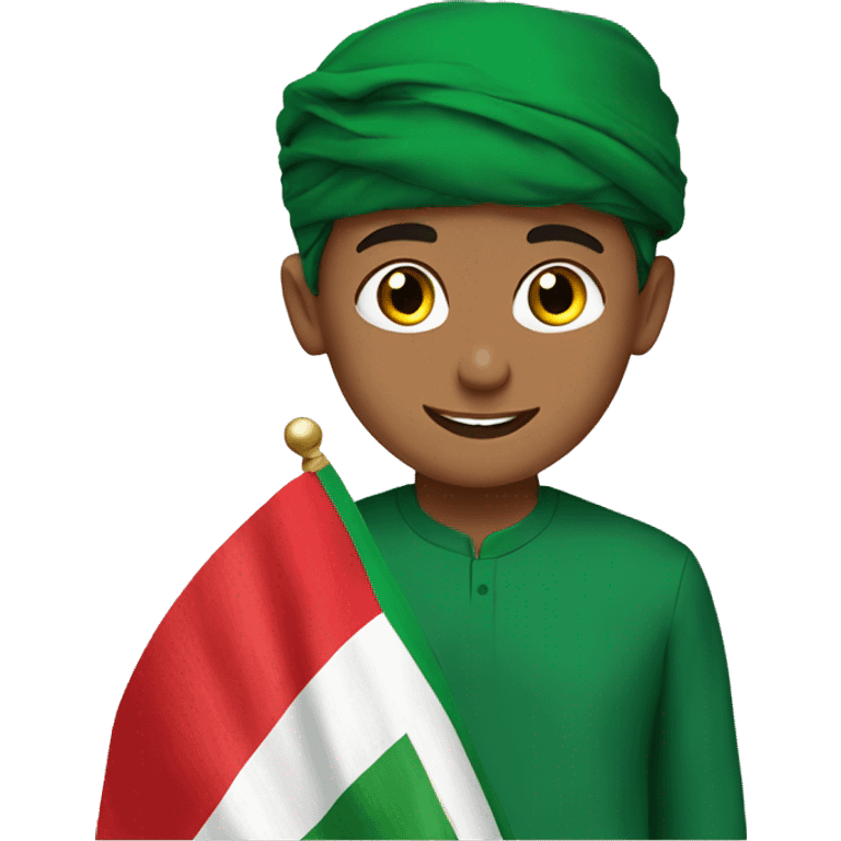 Boy from oman celebrating national day emoji