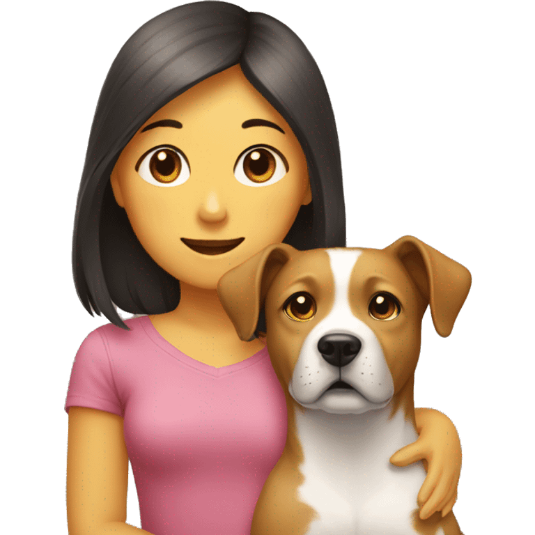 Dog and girl together  emoji