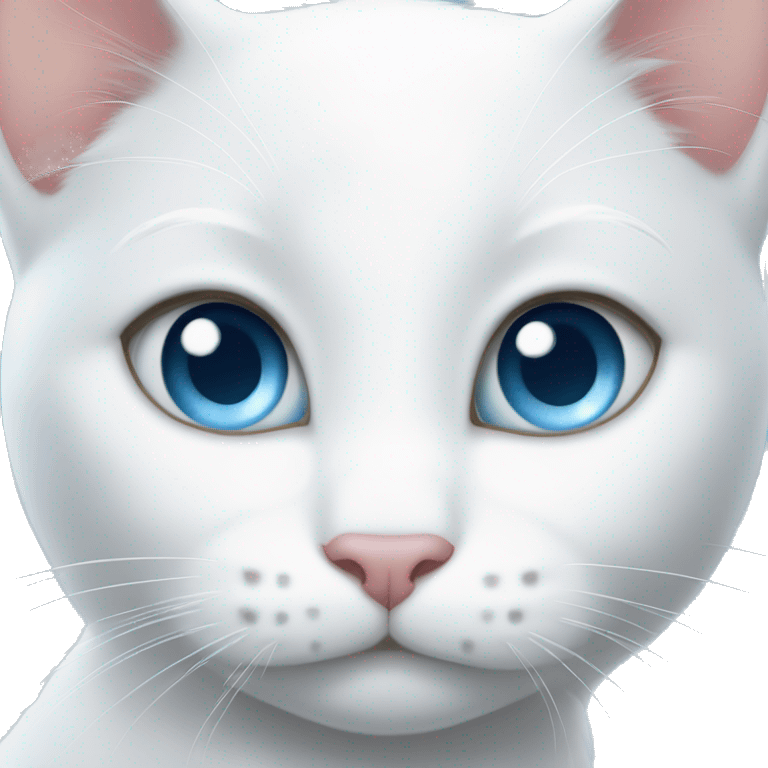 White cat Disney light blue eyes  emoji