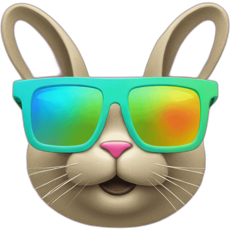 neon bunny sunglasses emoji