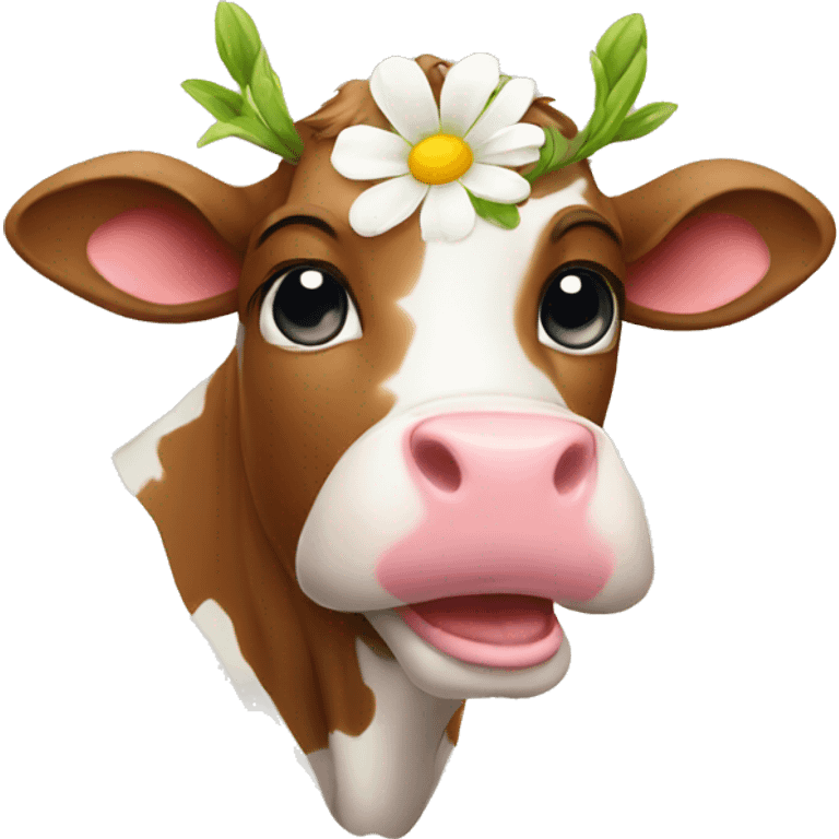 cow with flower emoji