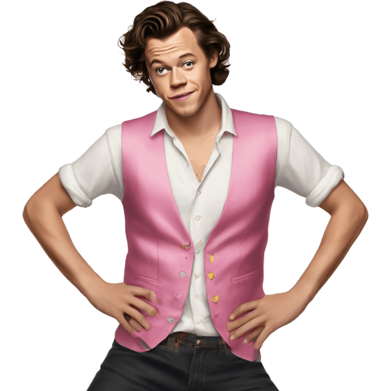 dancing harry styles pink vest open chest emoji