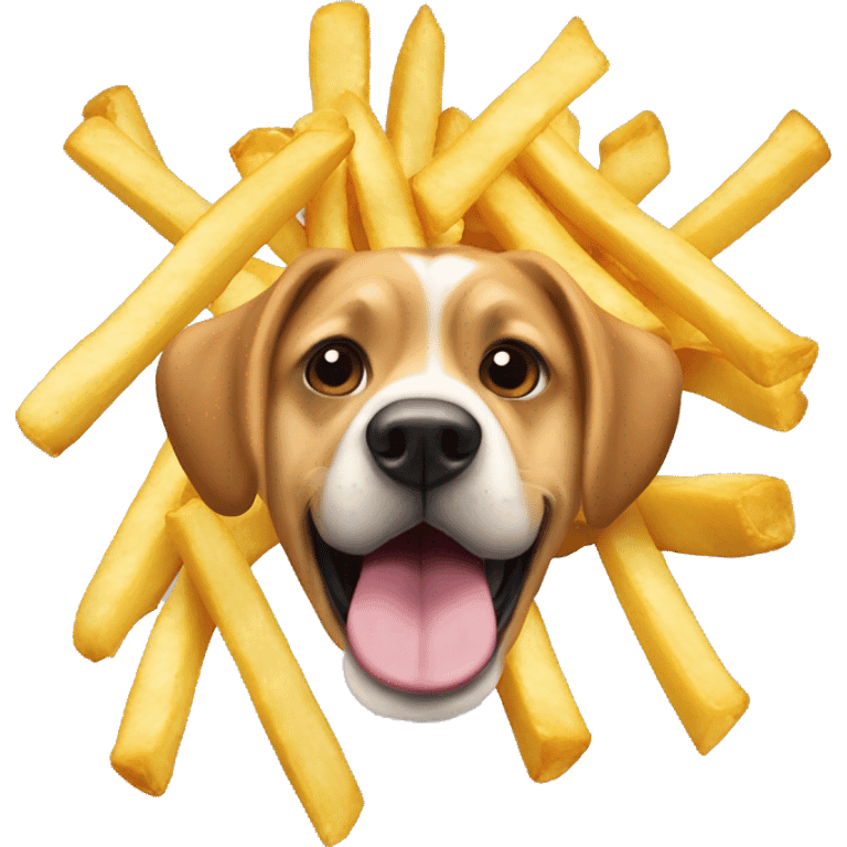 une chien qui mange des frites emoji