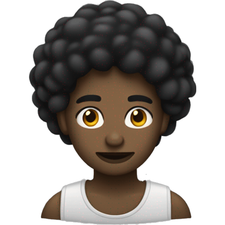 Un morocha de pelo negro con flequilo emoji