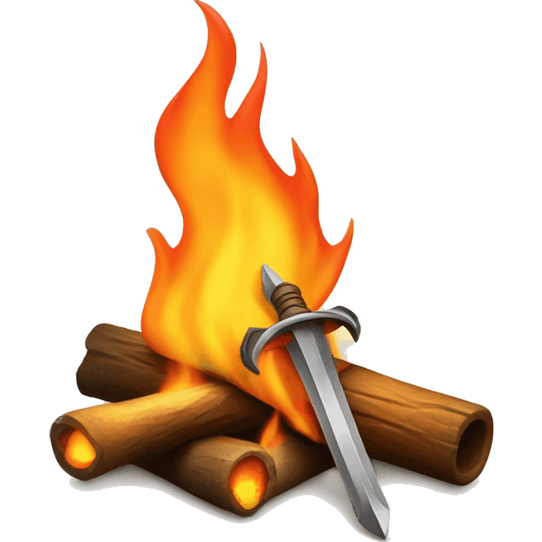  bonfire with a sword coming out of the flames emoji