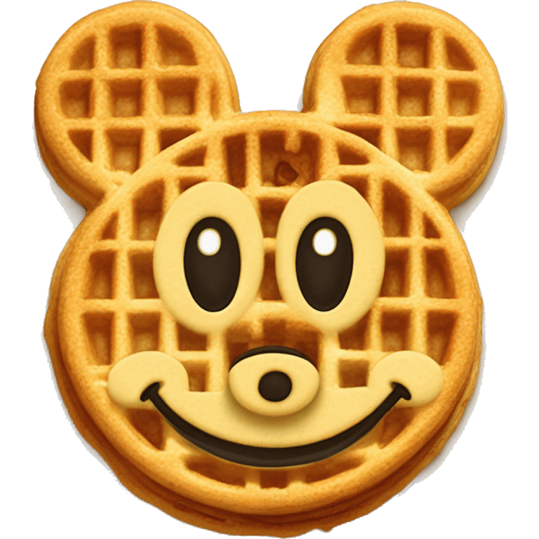 Mickey Mouse shaped waffle emoji