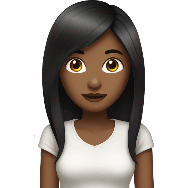 Black straight hair girl emoji