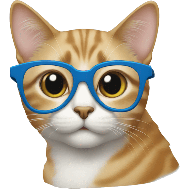 Cat wearing blue glasses emoji