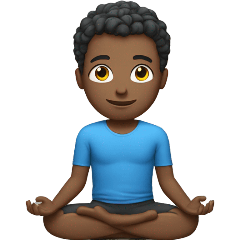 yoga male in blue shirt emoji