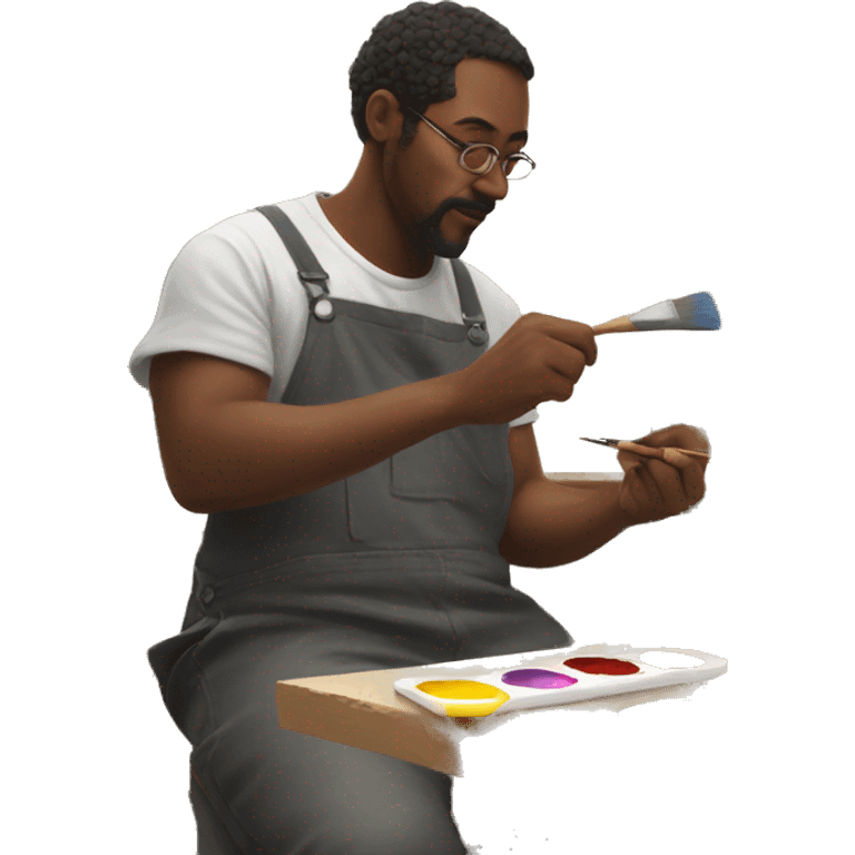 Artist painting in workshop emoji