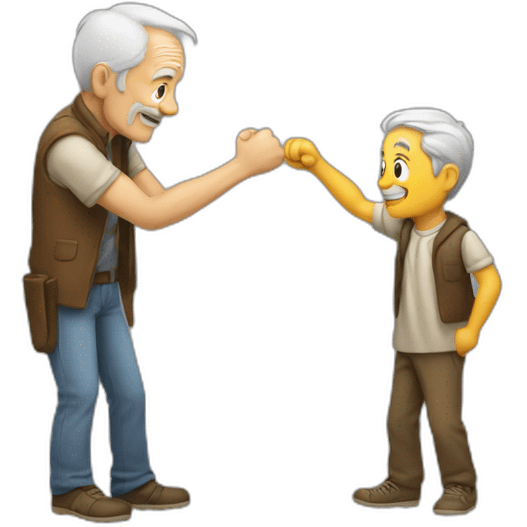 old man shaking fist at a young person emoji