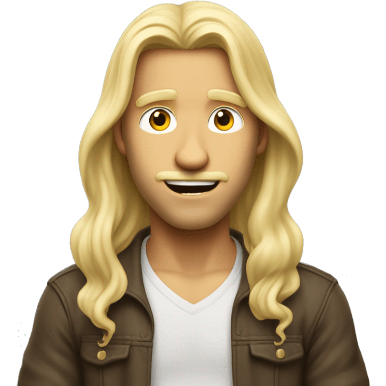 Hi res blonde long haired man shrugging exaggeratedly ￼ emoji