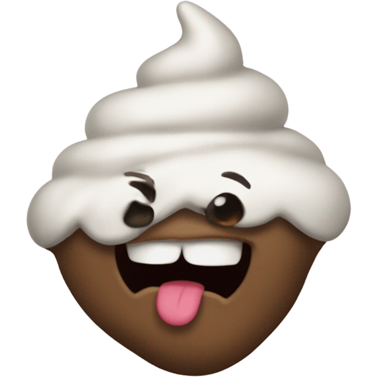 A poop wearing a white dress  emoji