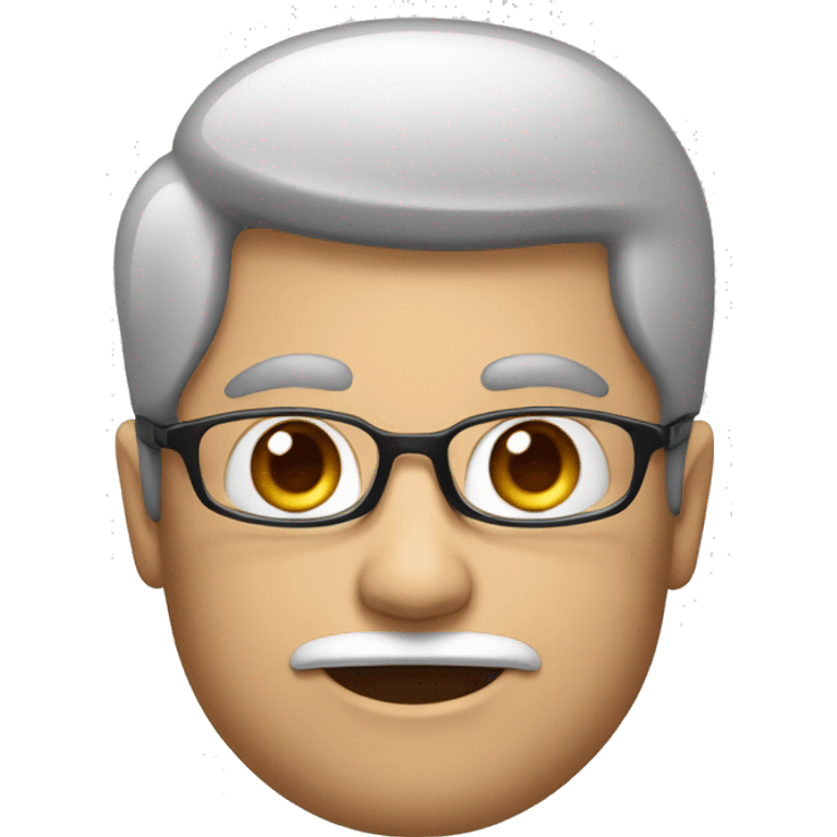 homem branco com topete preto, olhos castanhos segurando um iphone com a mão emoji