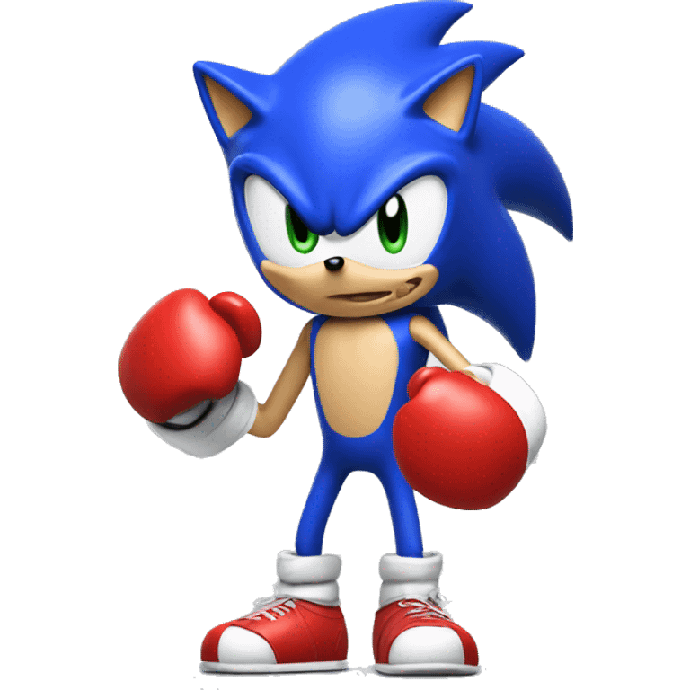 Sonic with a boxing gloves on emoji