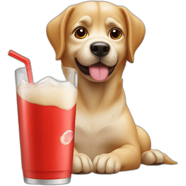 Dog drink coca emoji