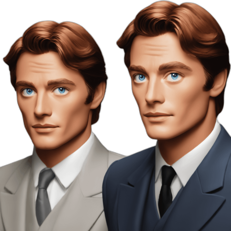 Alain Delon young butler blue eyes short red hair emoji