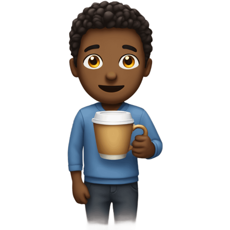 Gavin holding a cup of coffee emoji