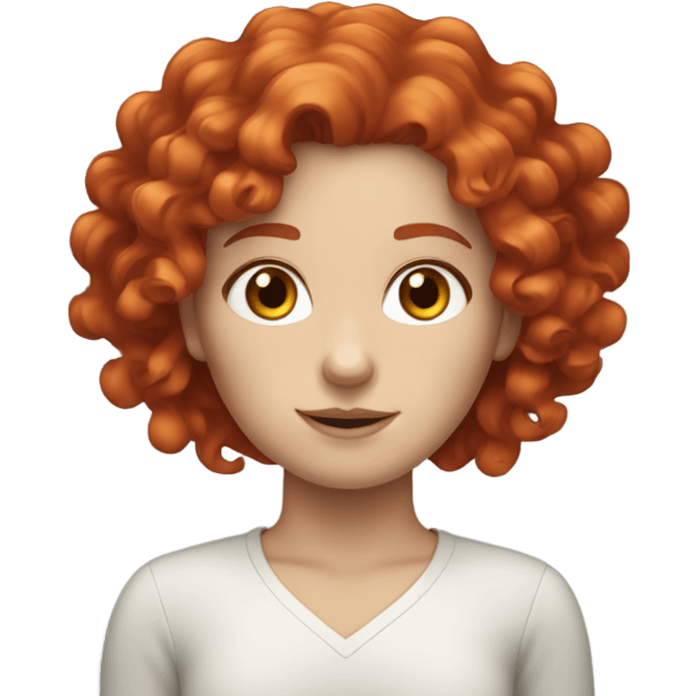 Curly white girl with red hair emoji