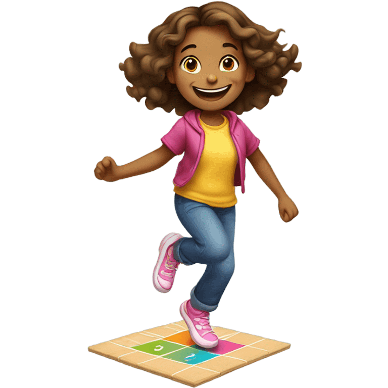 a girl playinghopscotch emoji