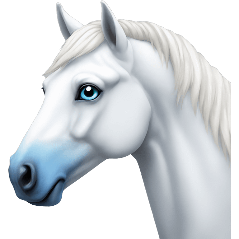 white horse blue eyes emoji