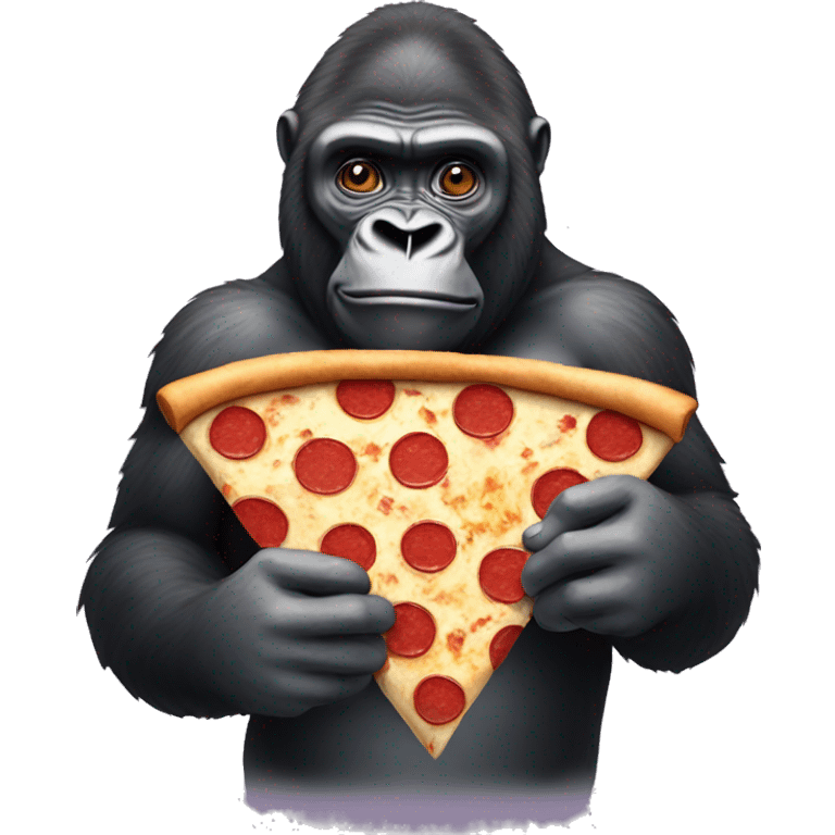 Gorilla holding pizza emoji