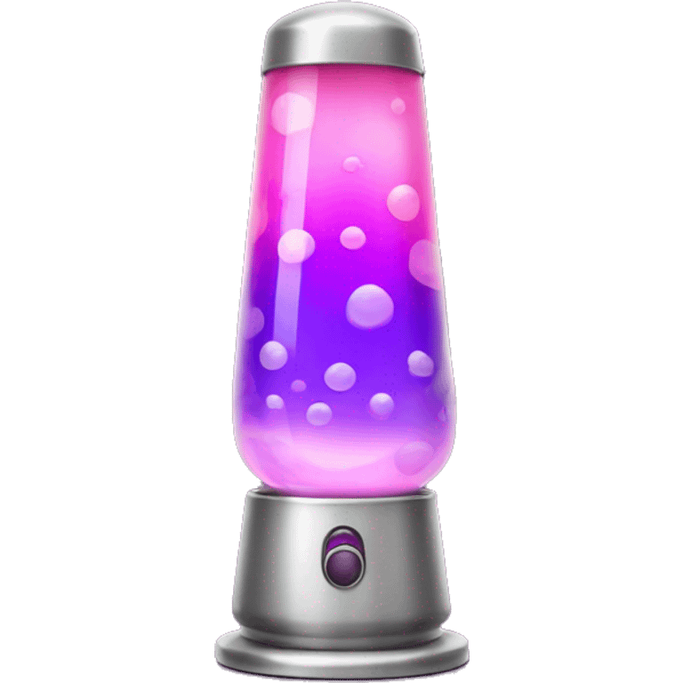 pink and purple lava lamp with silver base emoji