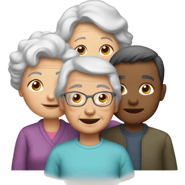 Grandma with a boy and girl emoji