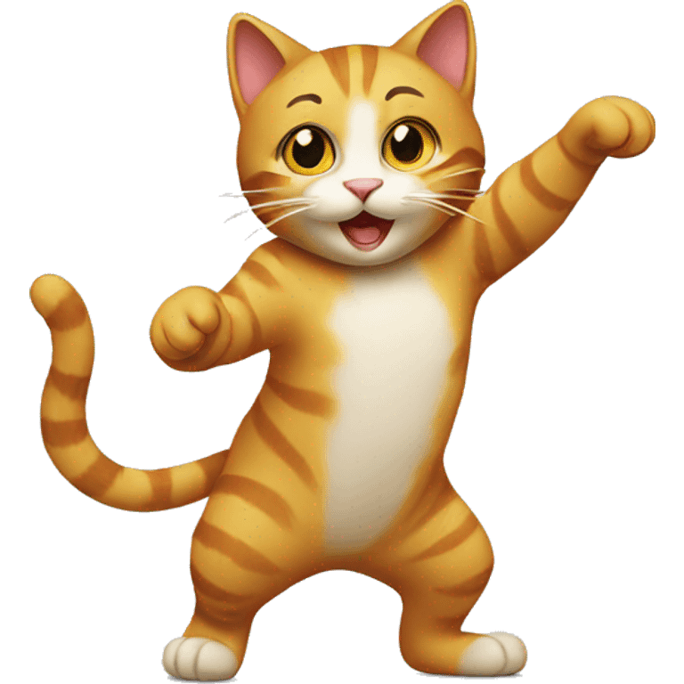 The cat is dancing emoji