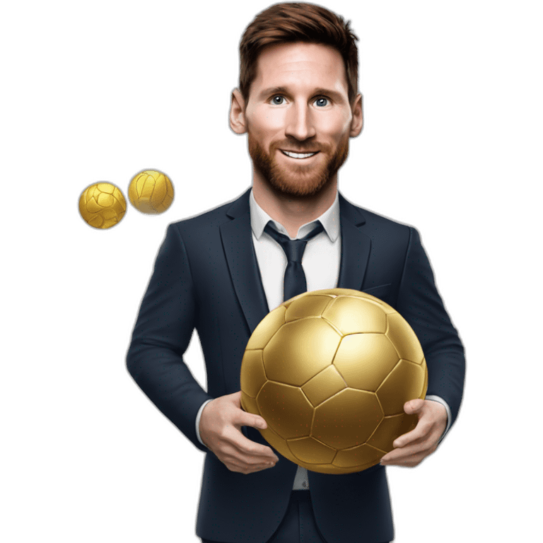 Messi avec le ballon d'or emoji