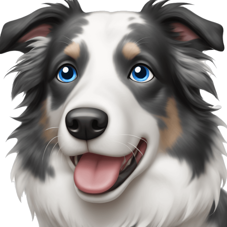 Blue eyes Seal merle Border collie emoji