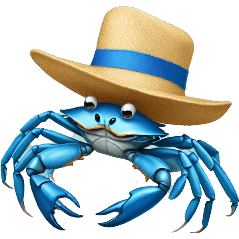 blue crab with a hat emoji