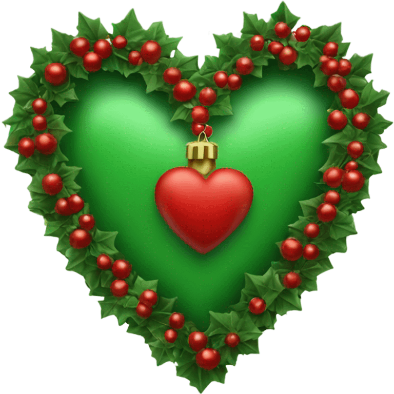 Red and green Christmas heart emoji