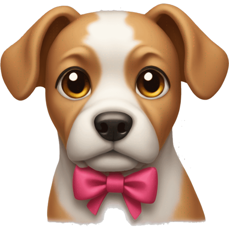 Dog wearing a bow emoji