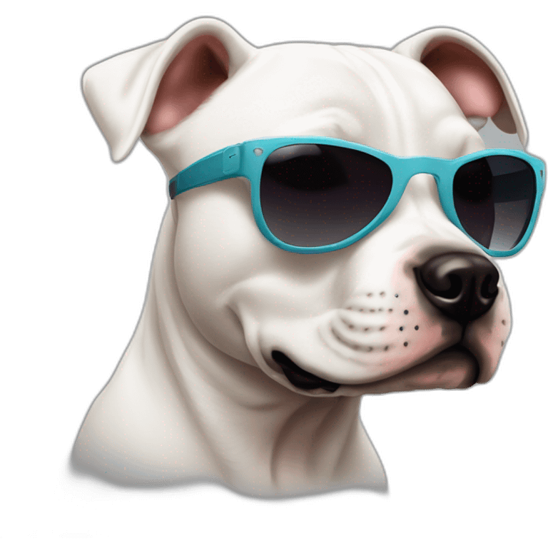 Full Puppy of Staffordshire bull terrier in sunglasses emoji