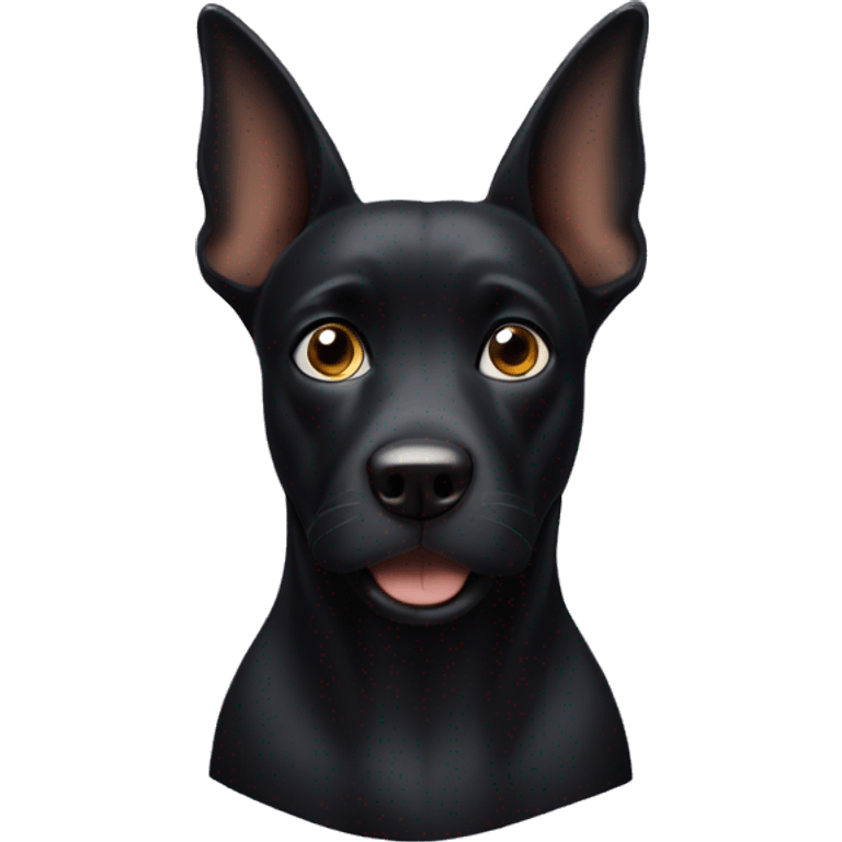 Black dog with pointy ears  emoji