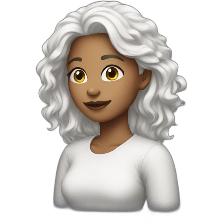 girl with white hair emoji