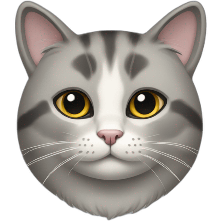 a round-faced gray beehive cat emoji