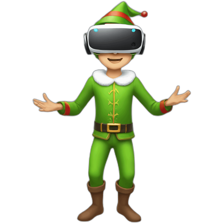 Elf playing in vr headset full body emoji