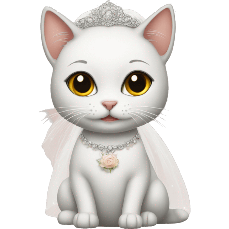 cat in bridal dress emoji