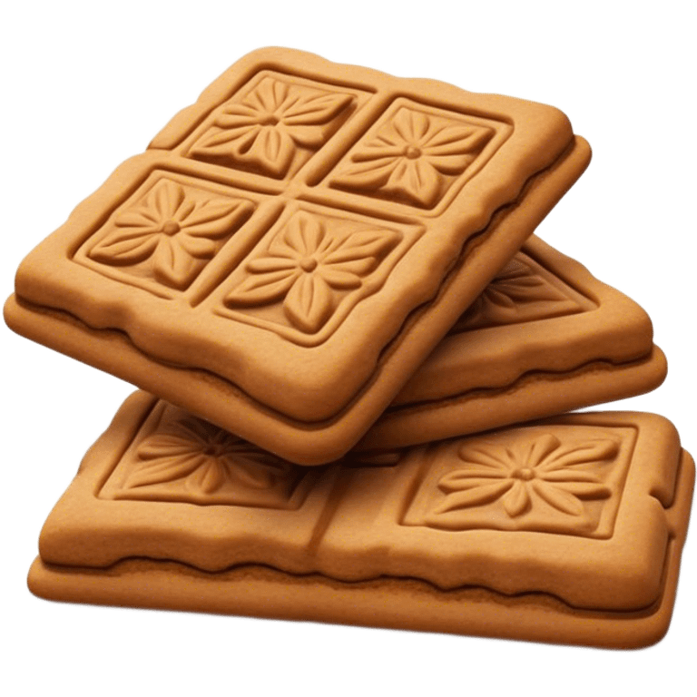 Cinematic Realistic Speculaas Biscuit Emoji, featuring spiced, crisp cookies rendered with lifelike detail and warm, aromatic lighting. emoji