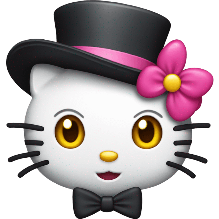 hello kitty with top hat emoji